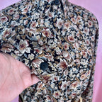 1980s Black & Brown floral blouse, by Mia, size 14