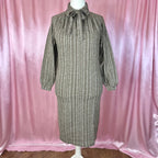 1980s Brown knitted dress, unbranded, size 16