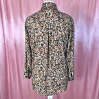 1980s Black & Brown floral blouse, by Mia, size 14