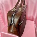 1960s brown faux leather hold-all