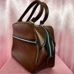 1960s brown faux leather hold-all