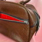 1960s brown faux leather hold-all