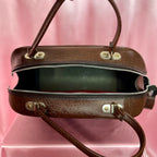 1960s brown faux leather hold-all