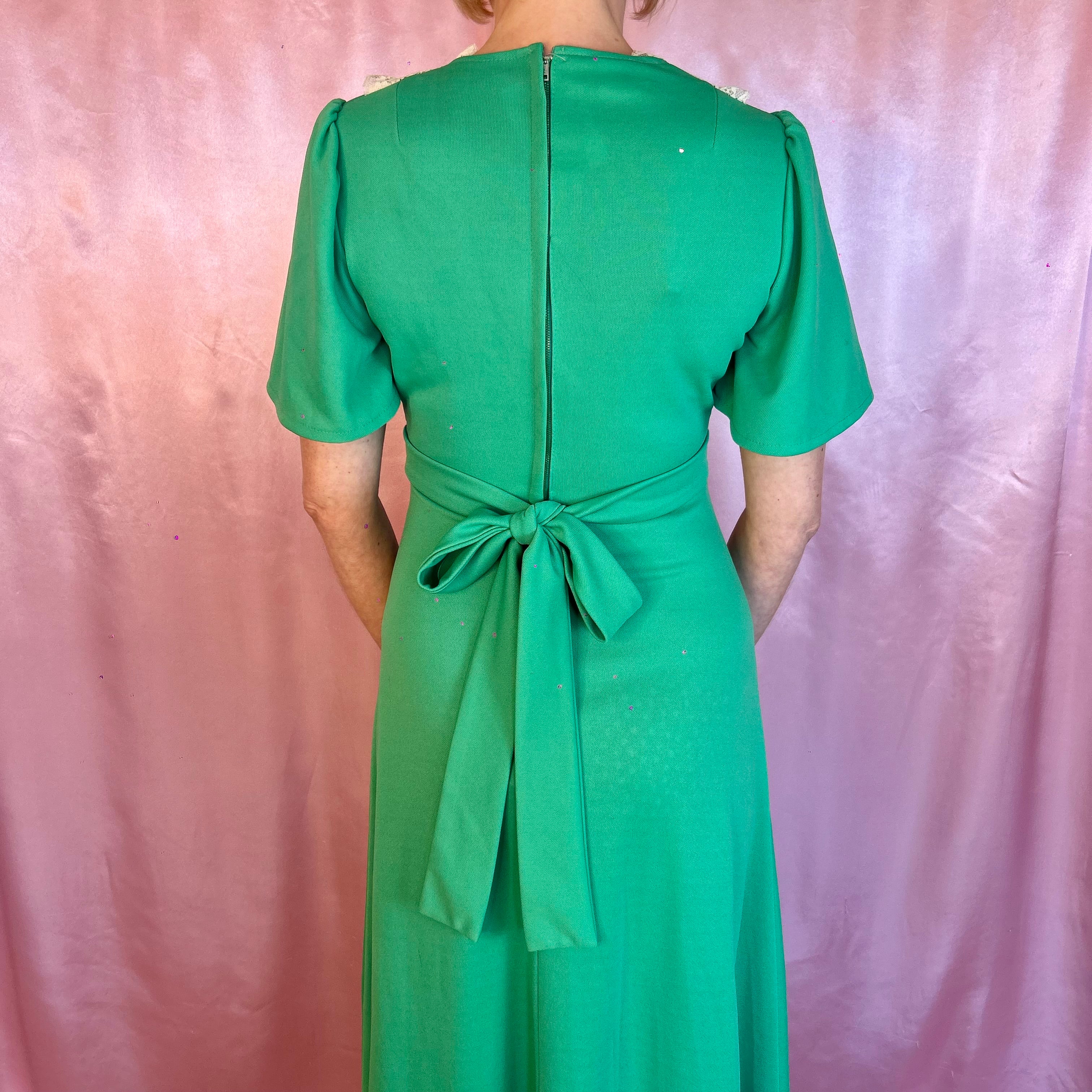 debenhams green dress Debenhams Sparkly Velvet Wrap Style Long Sleeve Midi Dress in Green