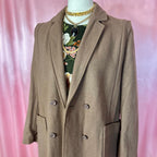 1980s long Brown coat, unbranded, size 14