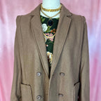 1980s long Brown coat, unbranded, size 14