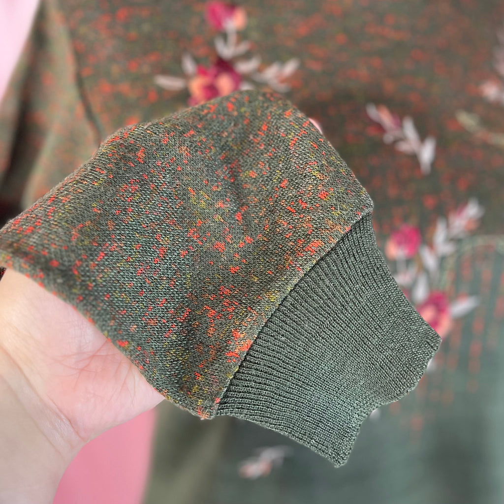 1980s Green lightweight jumper, unbranded, size 12