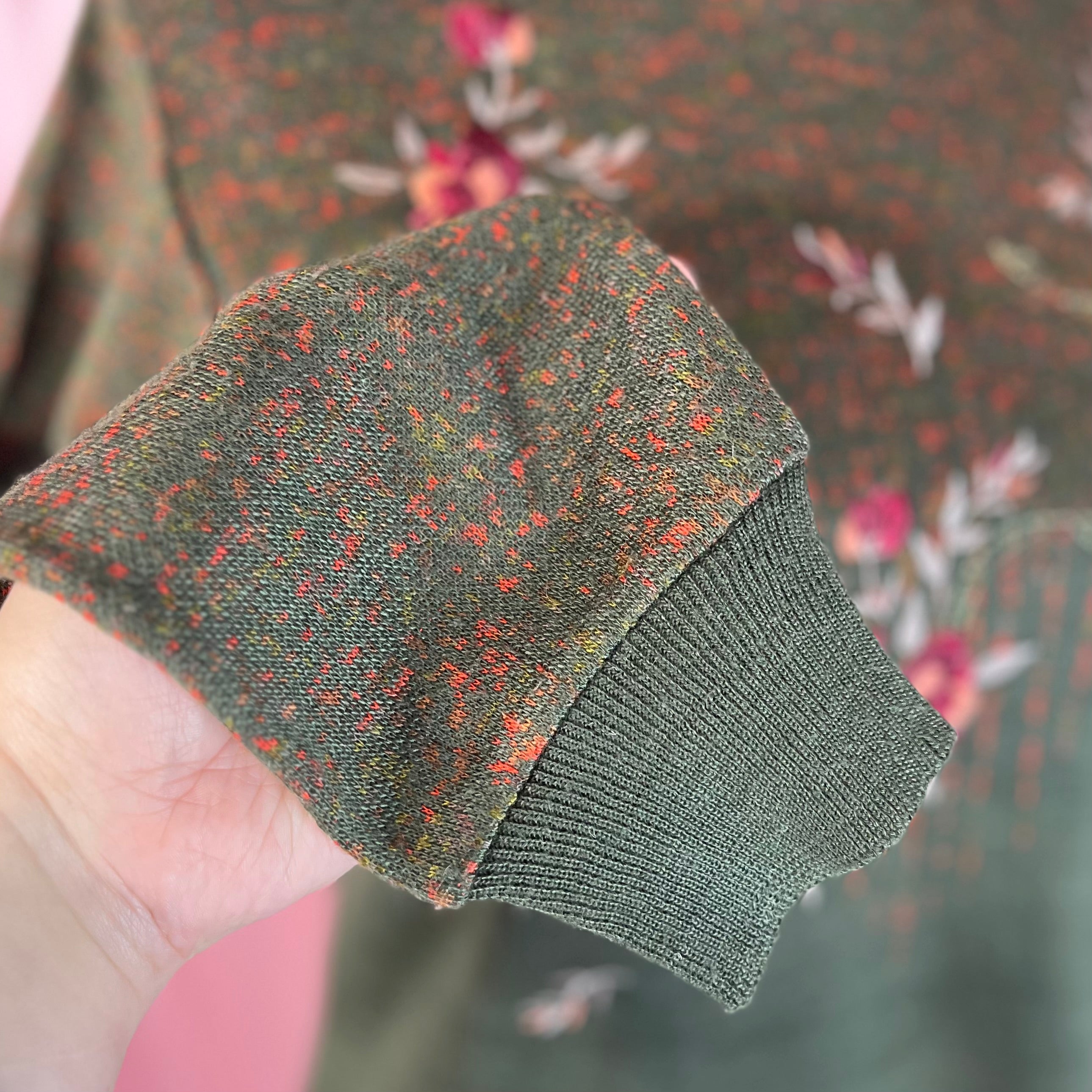 1980s Green lightweight jumper, unbranded, size 12