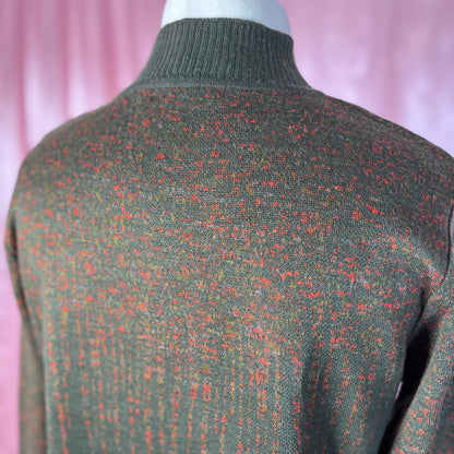 1980s Green embroidered jumper, unbranded, size 12