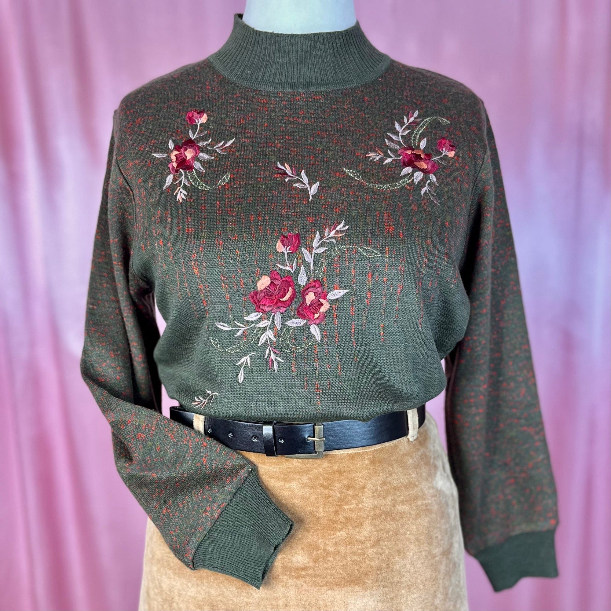 Rose embroidered outlet jumper