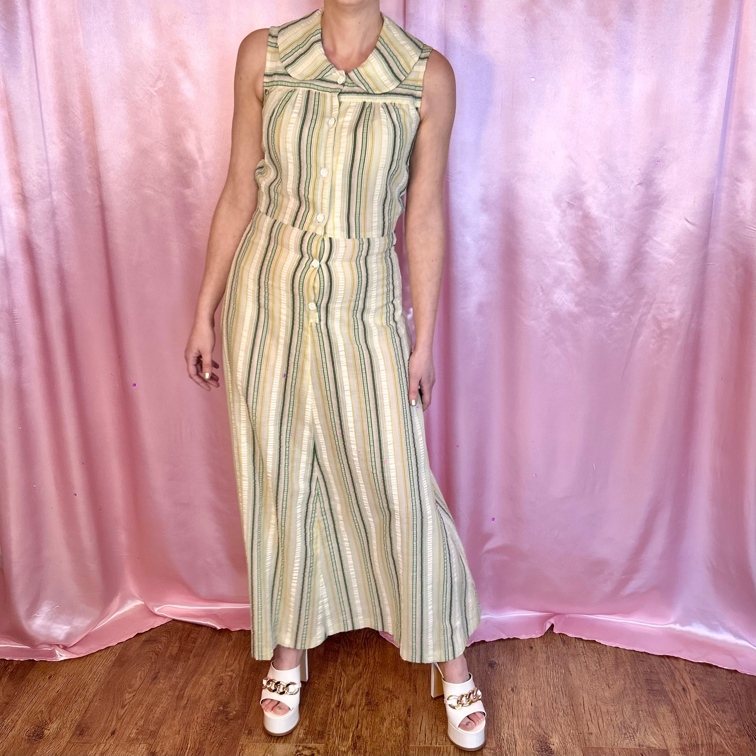 1970s Striped maxi dress, Jacqui Smale for Spectrum, size 8