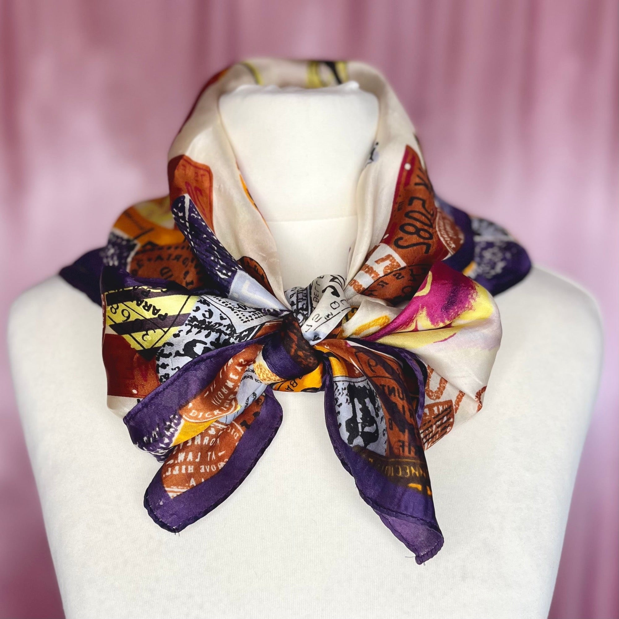 1980s Americana print scarf, by Esprit