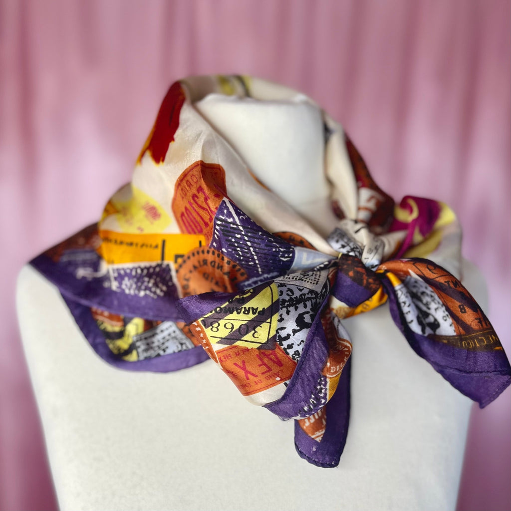 1980s Americana print scarf, by Esprit