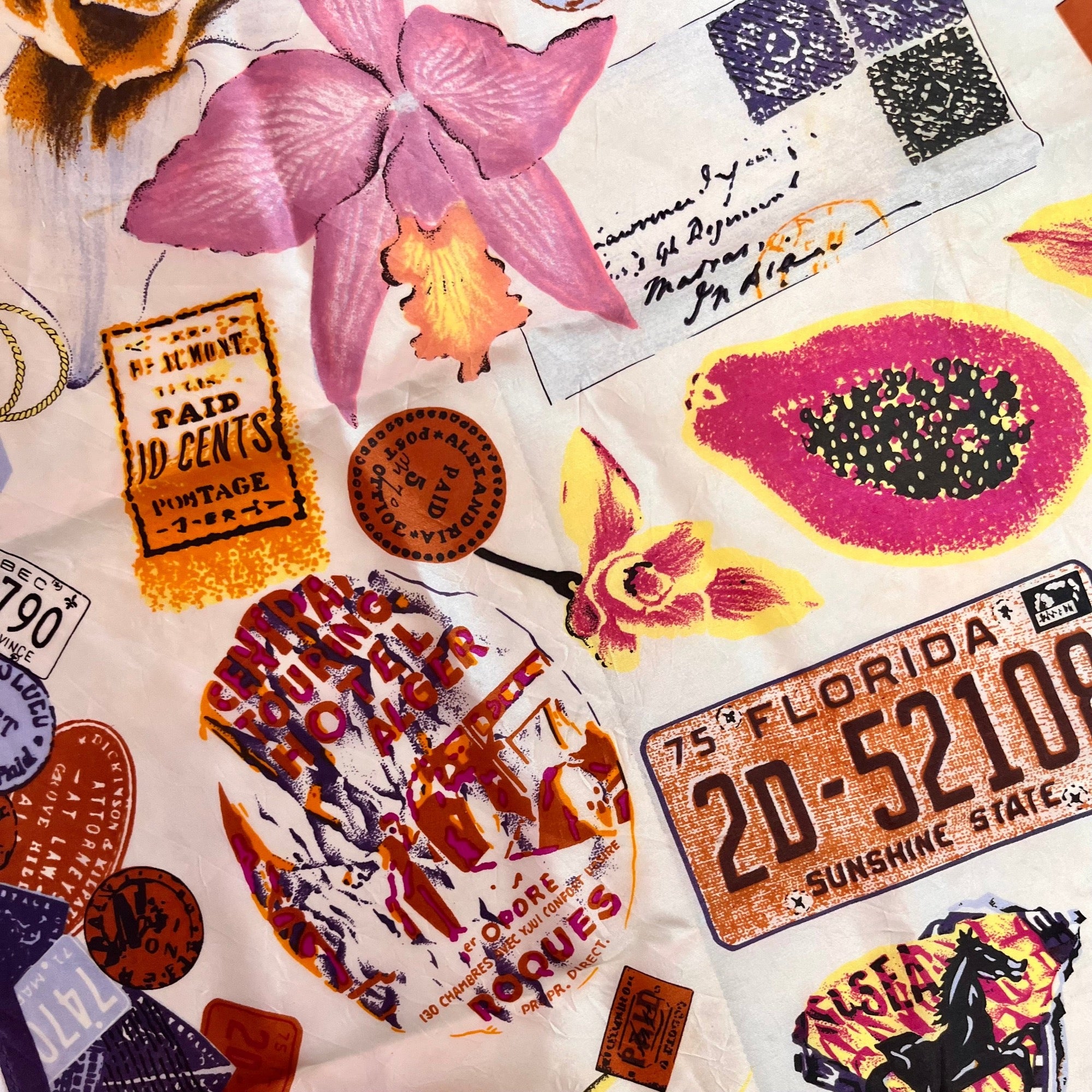 1980s Americana print scarf, by Esprit