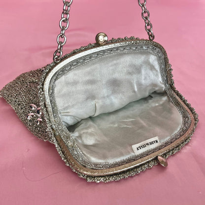 1960s silver cable knit Lurex bag