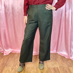 1990s Green wool trousers, by Next, size 14