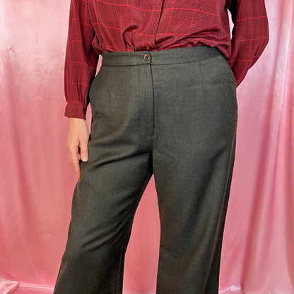 1990s Green wool trousers, by Next, size 14