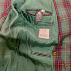1980s Green tartan blazer, by Paolo Negrato, size 16