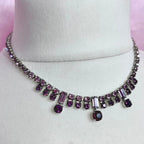 15” Lilac & Purple diamanté necklace