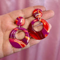 Handmade marbled clay earrings