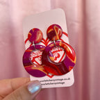 Handmade marbled clay earrings