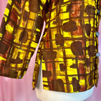 1970s Yellow & Brown jacket, handmade, size 6