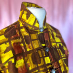 1970s Yellow & Brown jacket, handmade, size 6