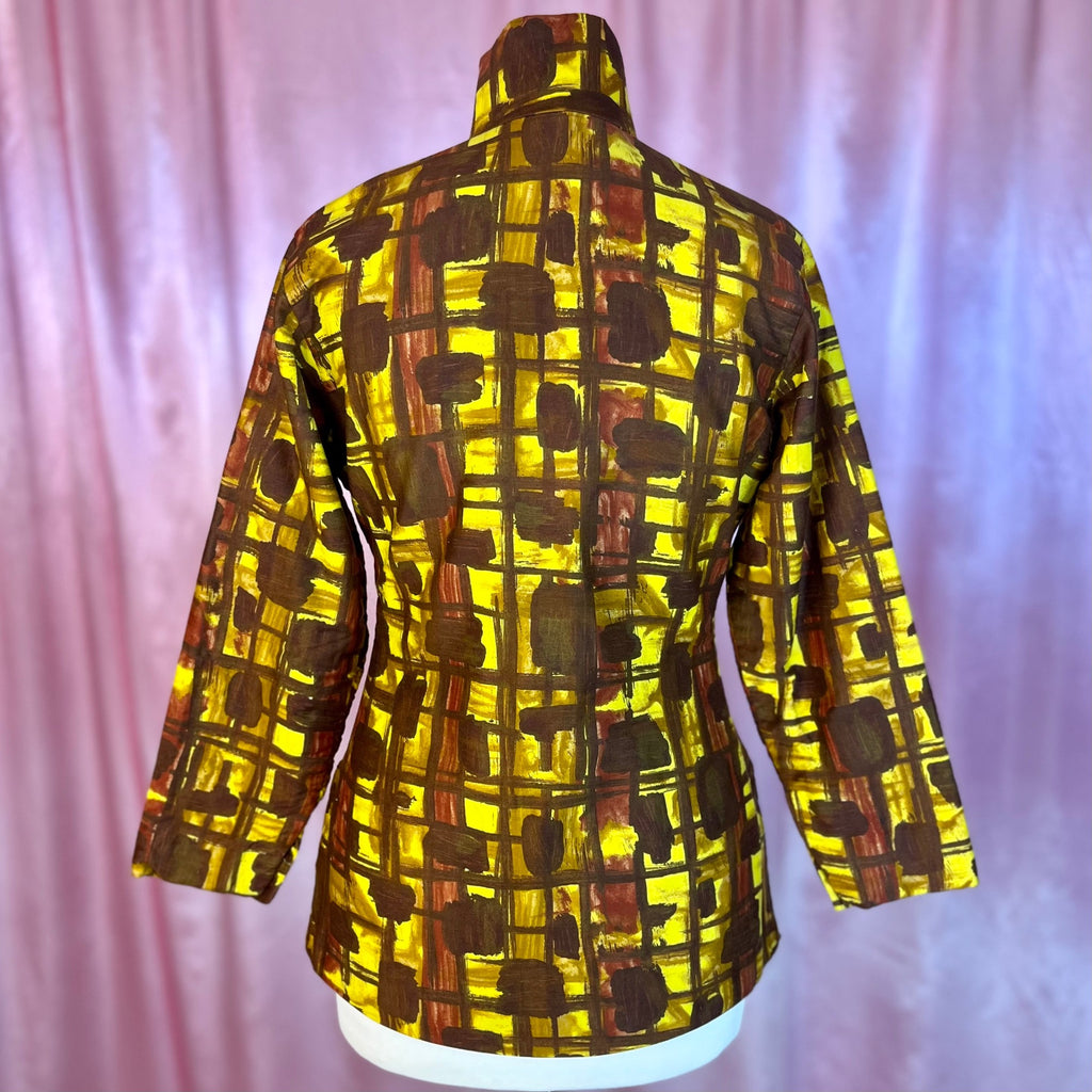1970s Yellow & Brown jacket, handmade, size 6