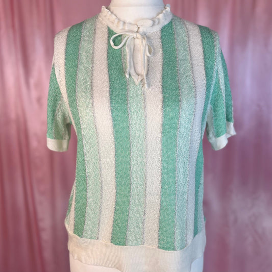 1980s striped knit top, by Siebertz Moden, size 14