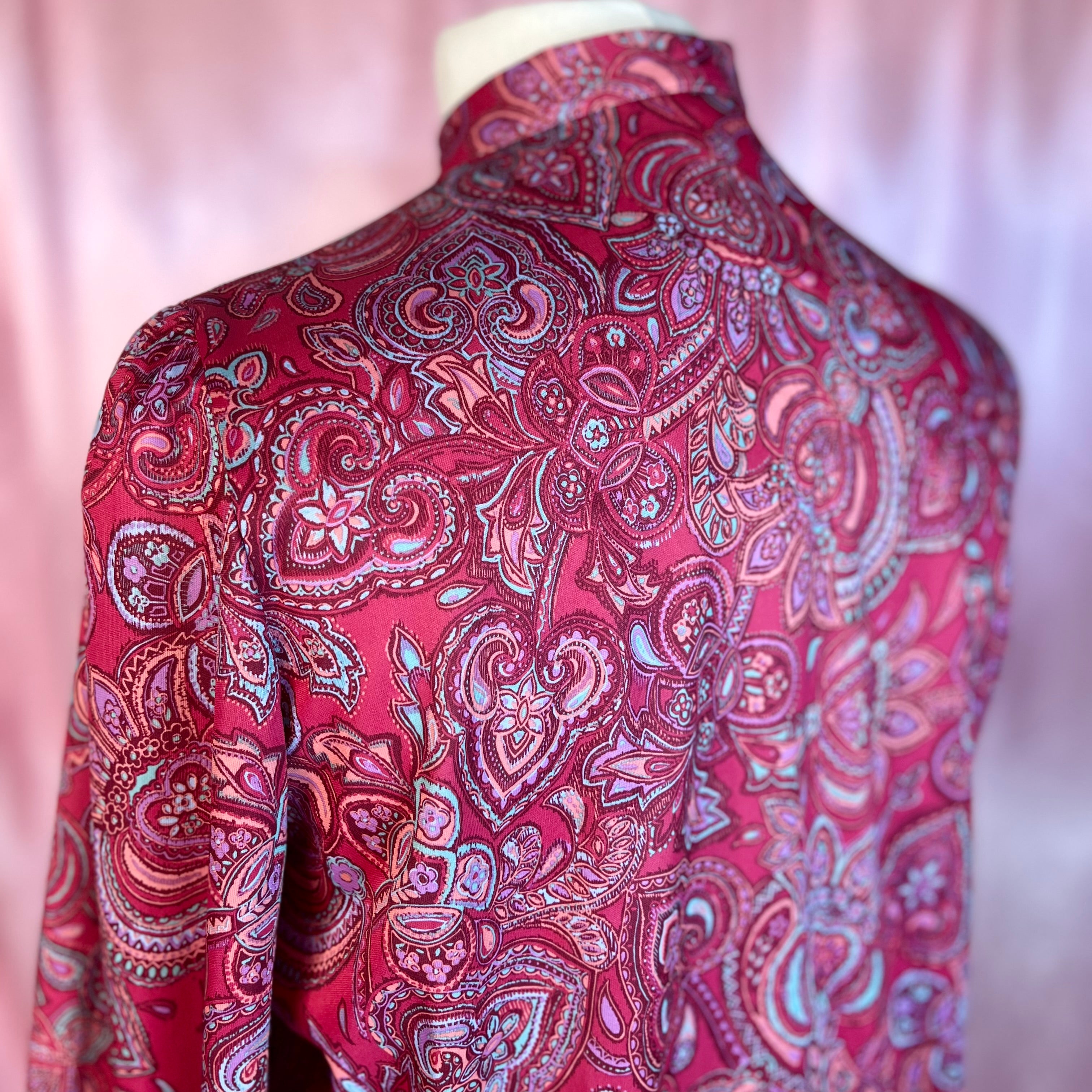 1970s Paisley blouse, by Butte Knit, size 16