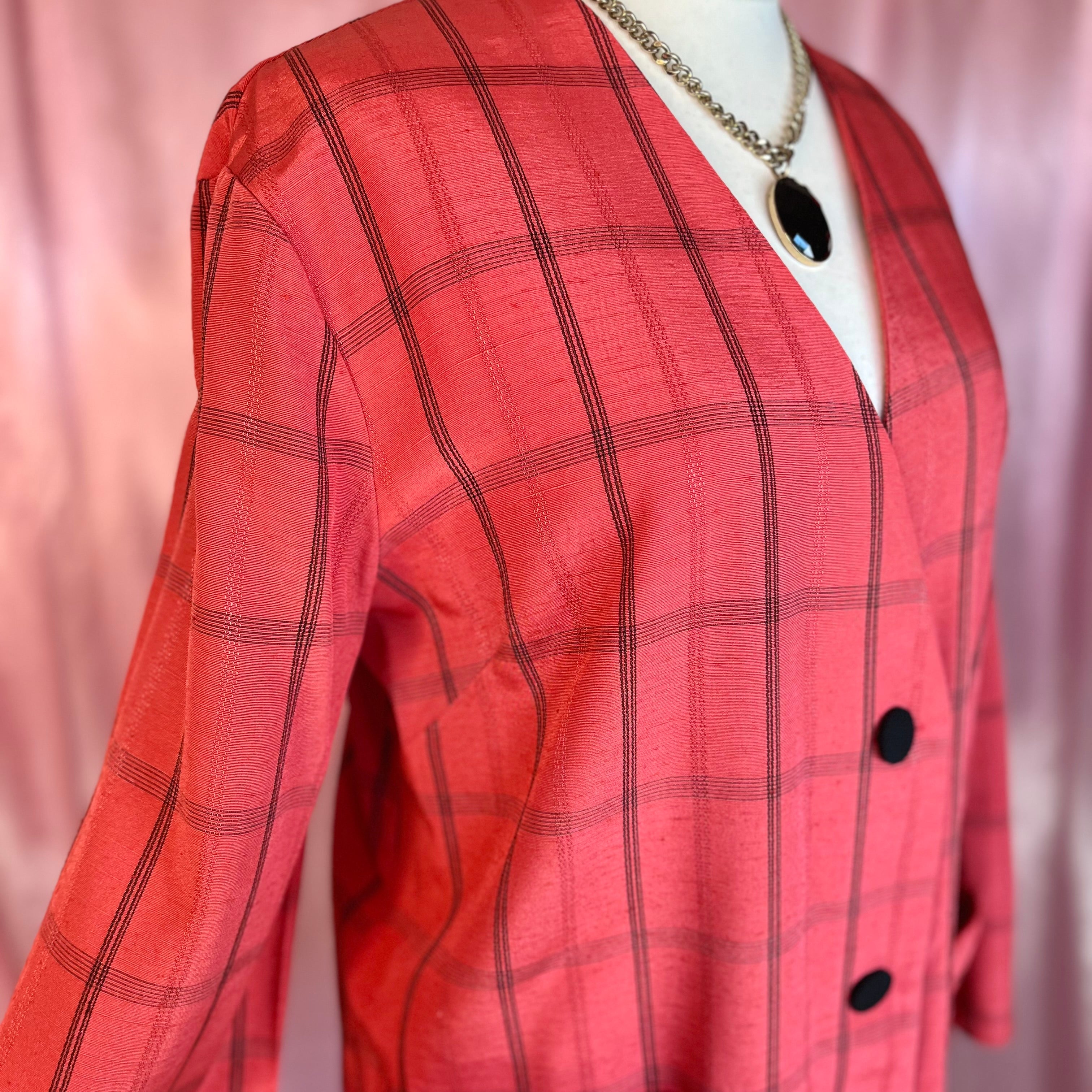 1990s Red lightweight jacket, by Essence, size 20