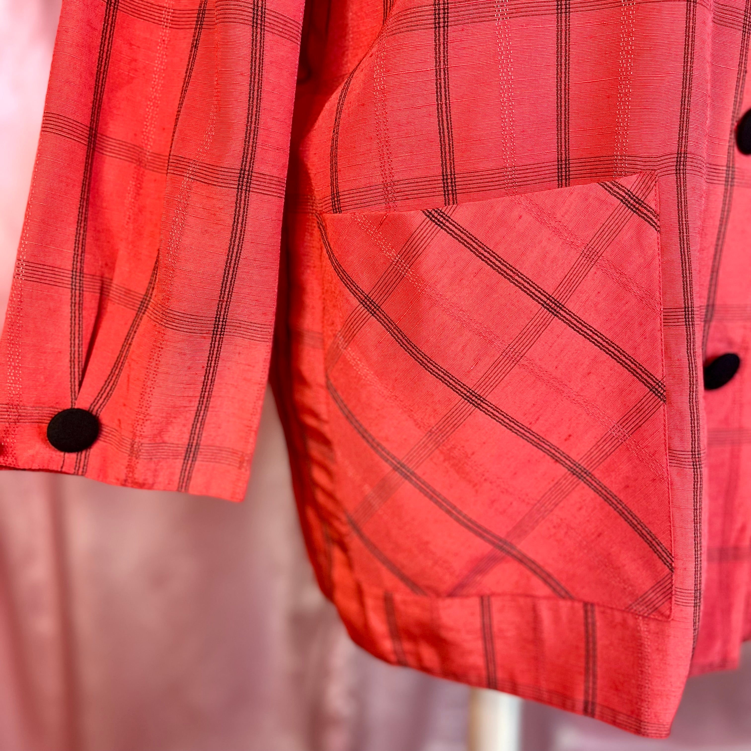 1990s Red lightweight jacket, by Essence, size 20