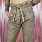 1980s Brown leather trousers, unbranded, size 8