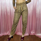 1980s Brown leather trousers, unbranded, size 8