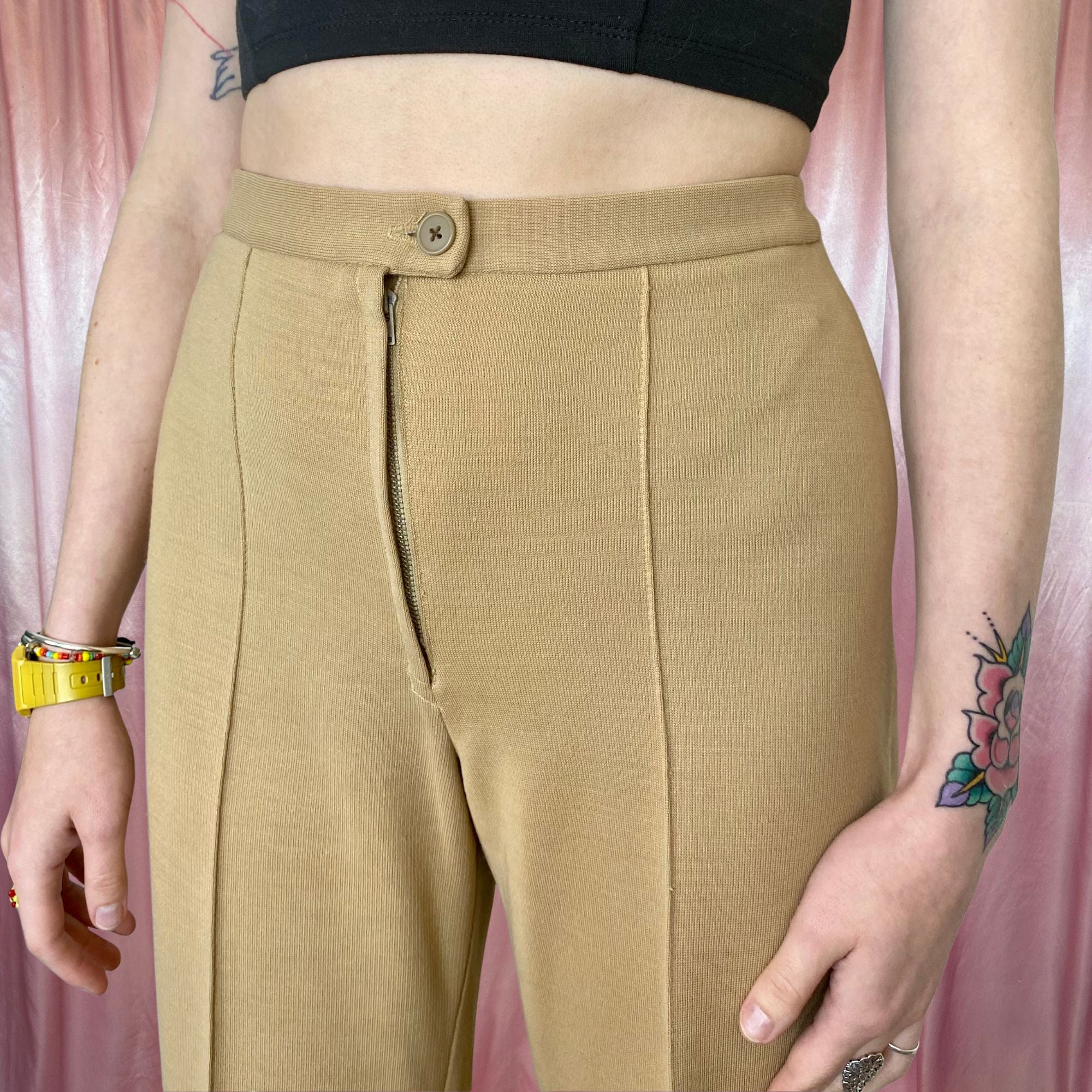 1970s Camel flared trousers, by St Michael, size 8