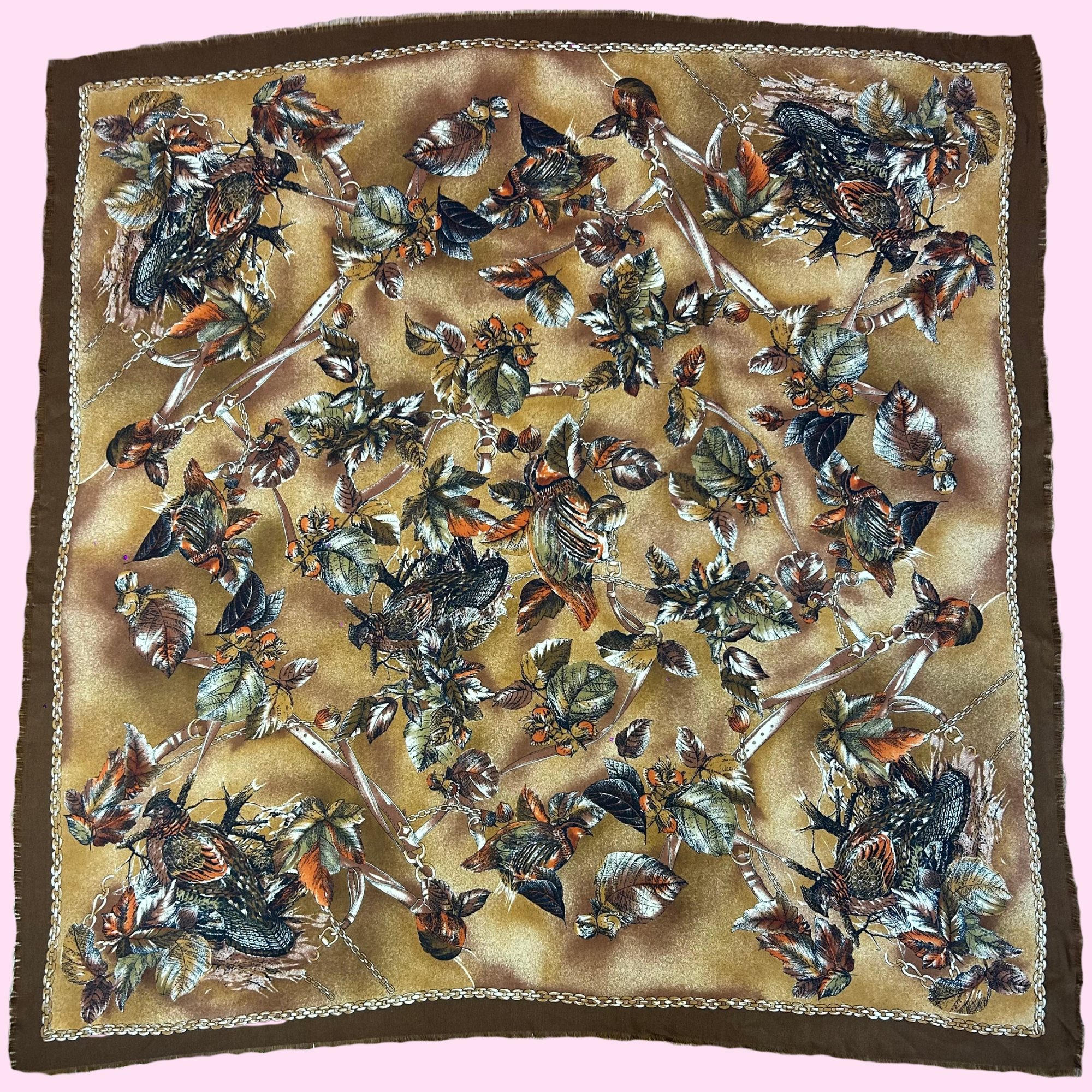 1980s Bird print scarf, Debenhams, Large