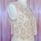 1960s Beaded lace crop top, unbranded, size 12