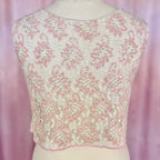 1960s Beaded lace crop top, unbranded, size 12