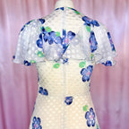 1970s White floral maxi dress, by Robilyse, size 8