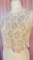 1960s Beaded lace crop top, unbranded, size 12