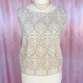 1960s Cream & gold knit top, by Emreco, size 12