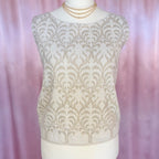 1960s Cream & gold knit top, by Emreco, size 12