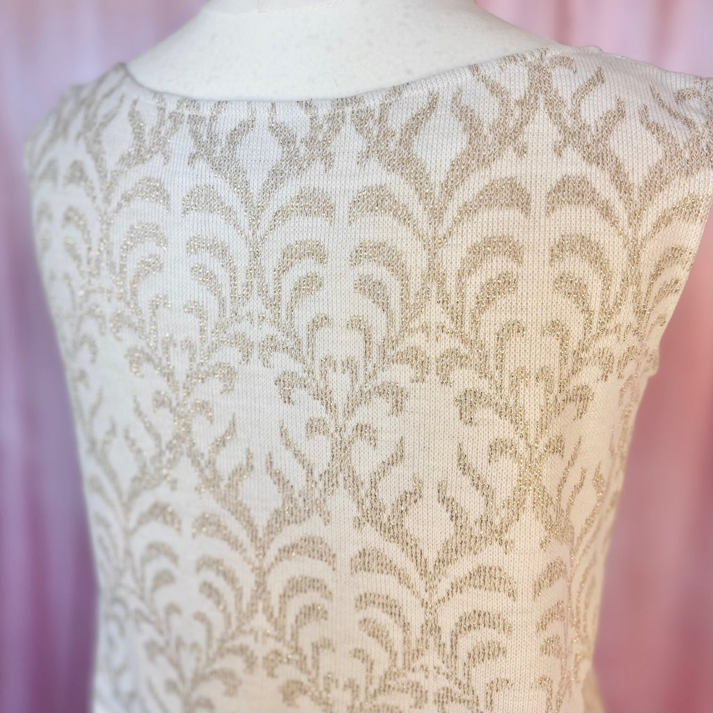 1960s Cream & gold knit top, by Emreco, size 12