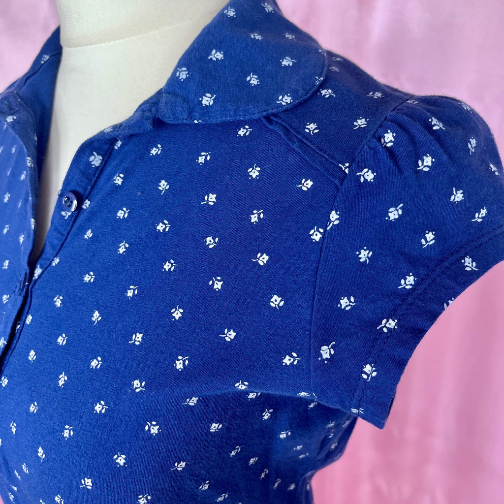 Y2K royal blue polo tee, by New Look, size 6