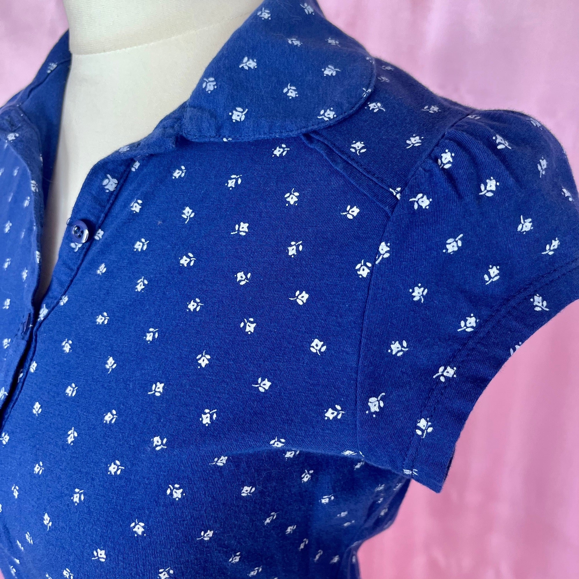 Y2K royal blue polo tee, by New Look, size 6