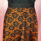 1970s Black lace skirt, by Creation Merlin Modell, size 8