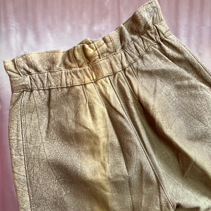 1980s light brown leather trousers, unbranded, size 8