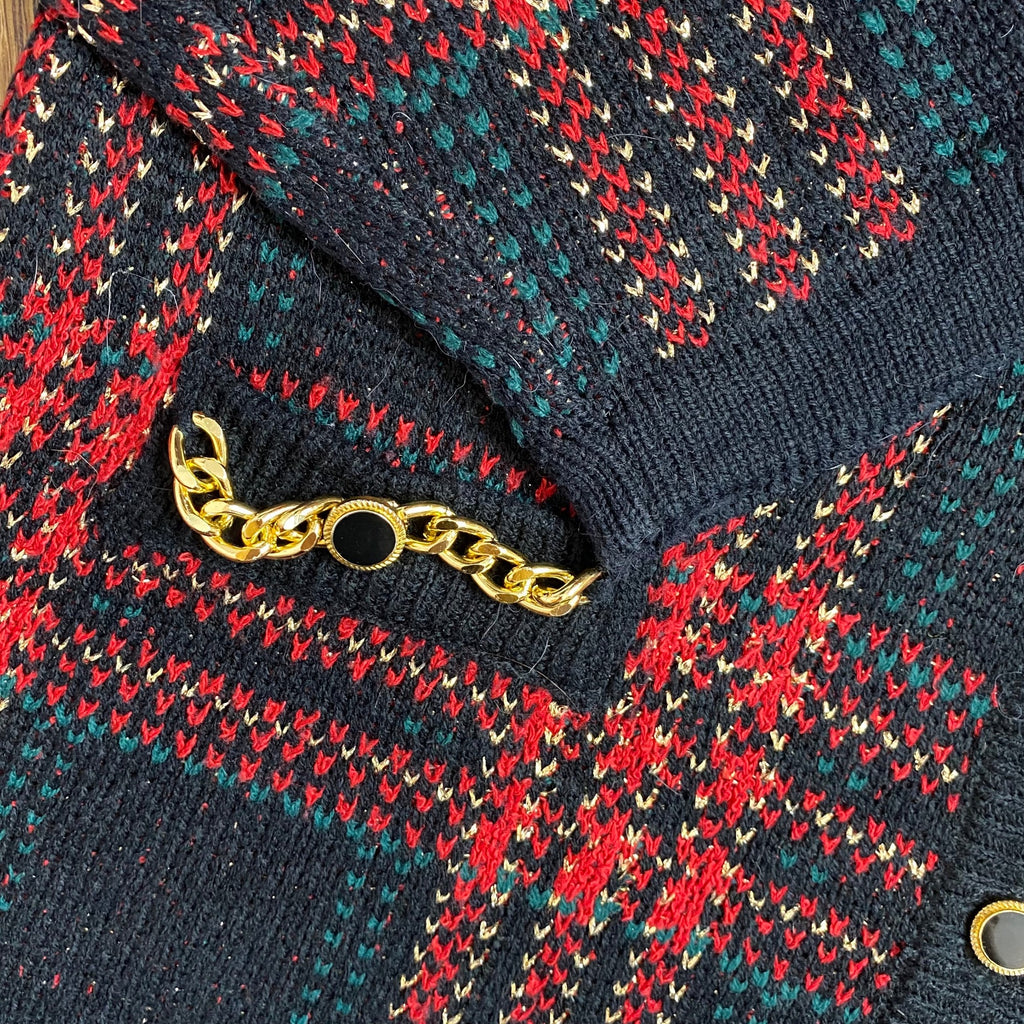 1980s tartan cardigan, by Just For Petites, size 10