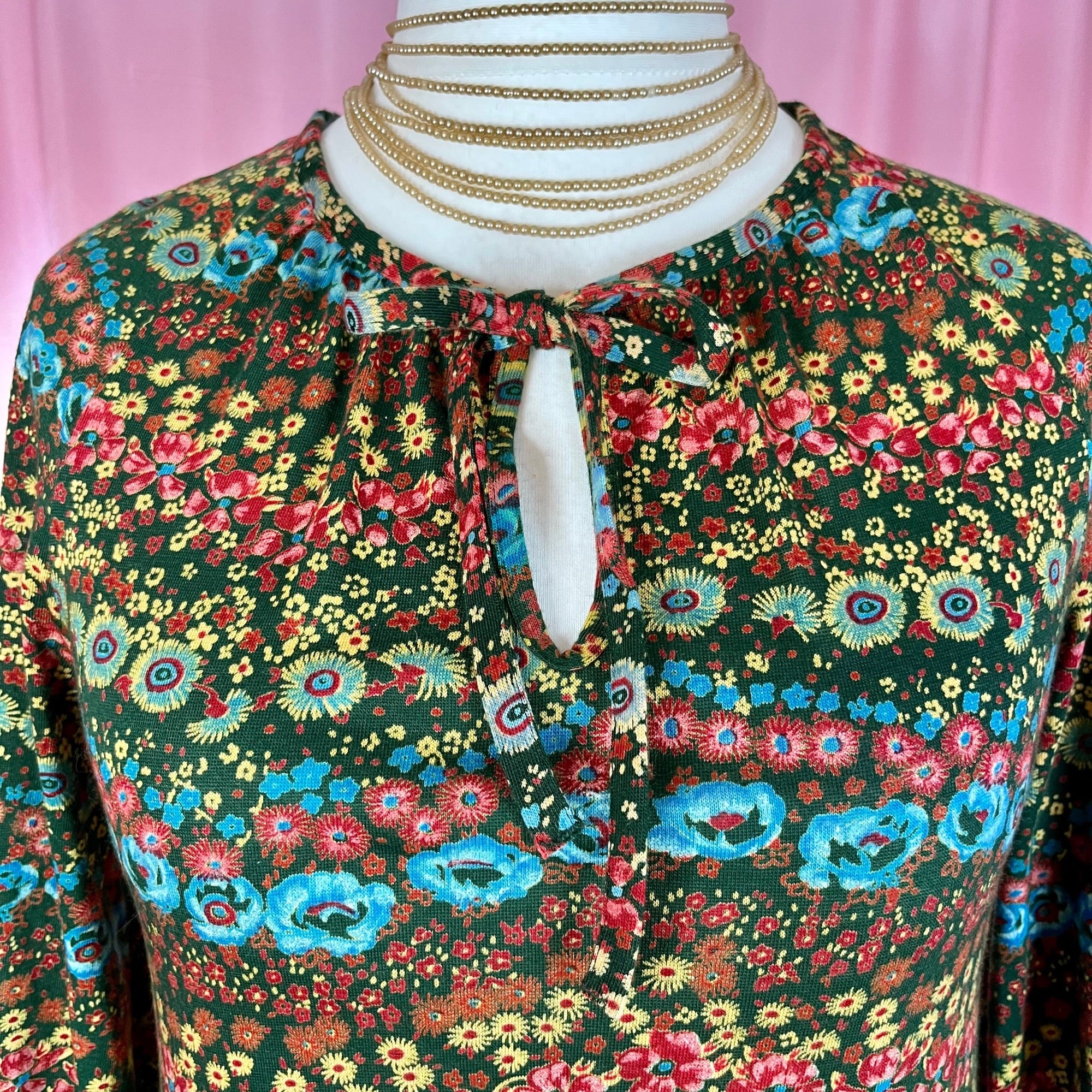 1960s floral jersey dress, by St Michael, size 12