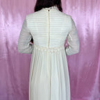 1970s Cream boho wedding dress, ILGWU, size 6